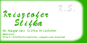 krisztofer slifka business card